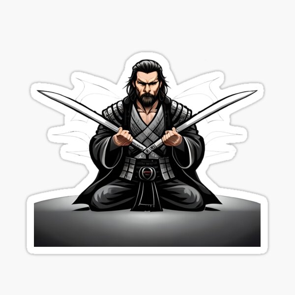 Samurai warrior meditating Sticker