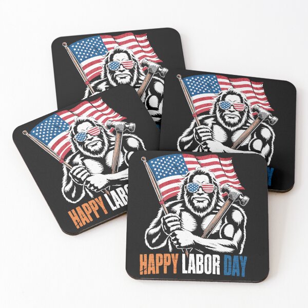 Item preview, Happy Labor Day Bigfoot Patriotic USA Flag designed and sold by kynzify.