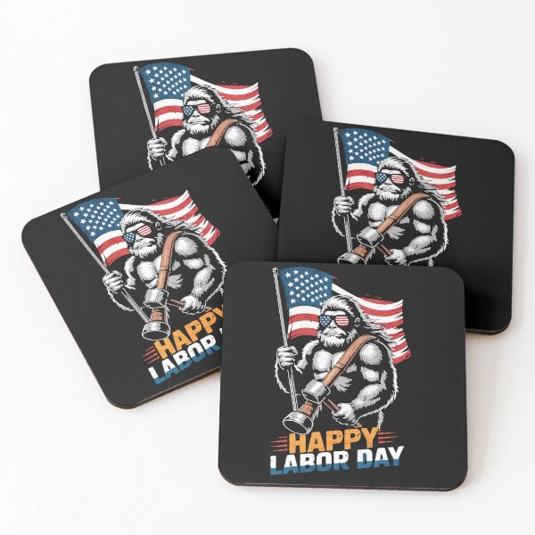 Item preview, Happy Labor Day Bigfoot Patriotic USA Flag designed and sold by kynzify.
