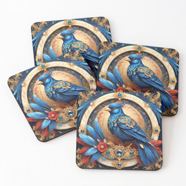 Item preview, Baroque Blue Bird Surrounded by Ornate Luxury Details designed and sold by semenol.