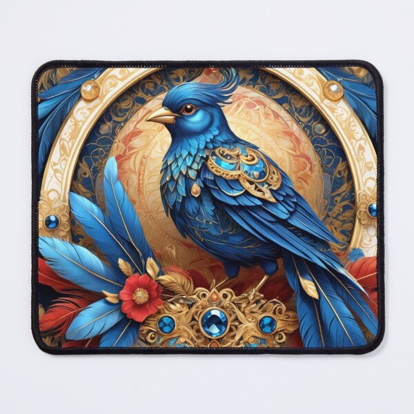 Item preview, Baroque Blue Bird Surrounded by Ornate Luxury Details designed and sold by semenol.
