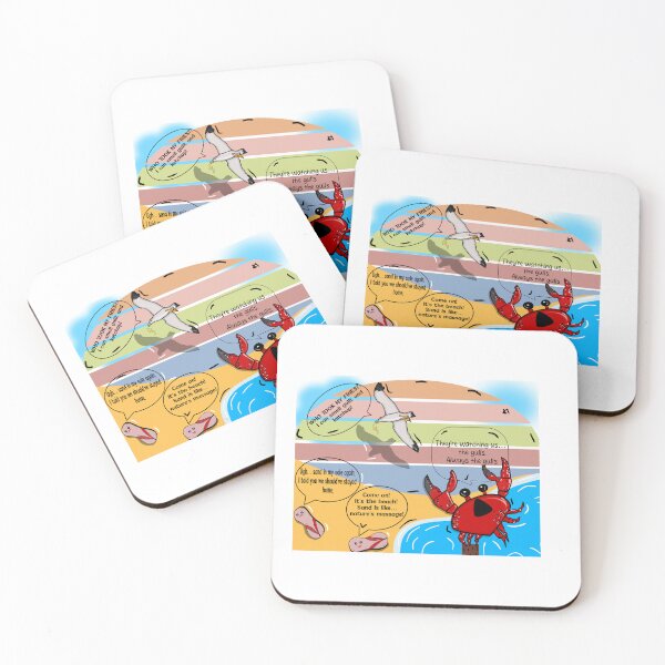 Item preview, Beach Drama Comic – Funny Seagull, Crab & Flip-Flops Cartoon designed and sold by ForcePrint.