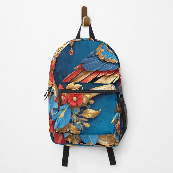 Item preview, Vibrant Blue Bird with Golden Feathers and Jewels designed and sold by semenol.