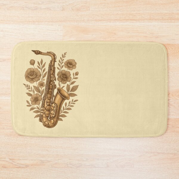 Item preview, saxophone and flowers in rustic style for concert-goers designed and sold by Meandmyshop.