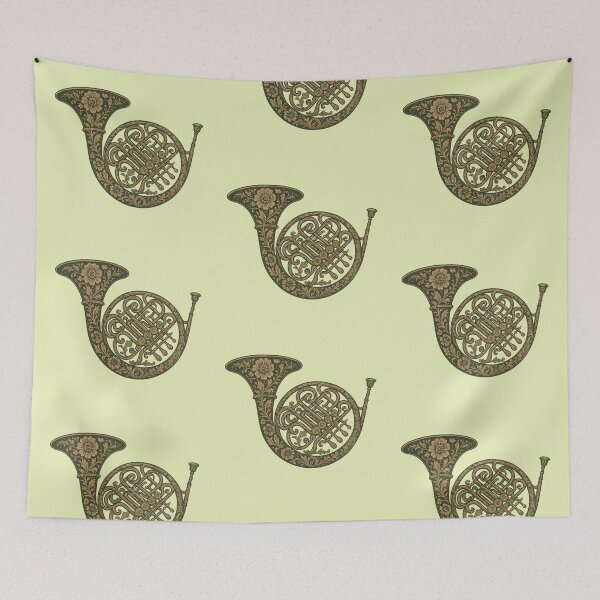 Item preview, French horn in rustic style designed and sold by Meandmyshop.