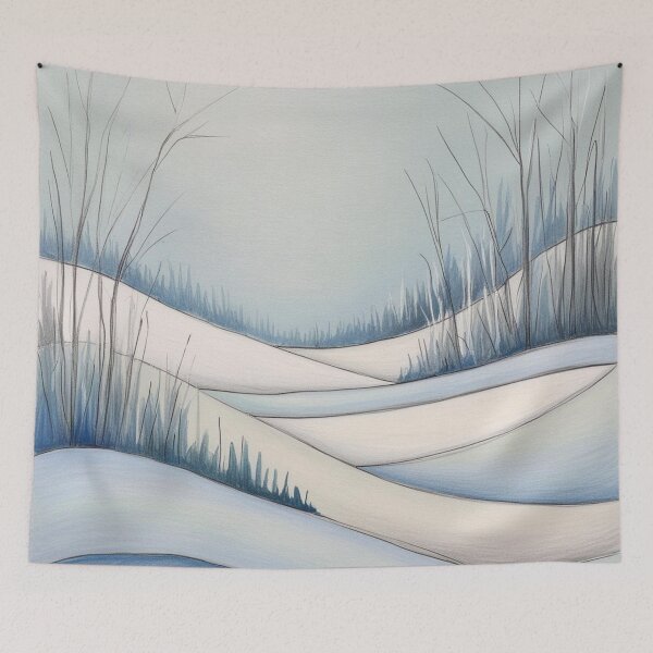 Item preview, Minimalist Winter Landscape Drawing designed and sold by Uniquely Yours.