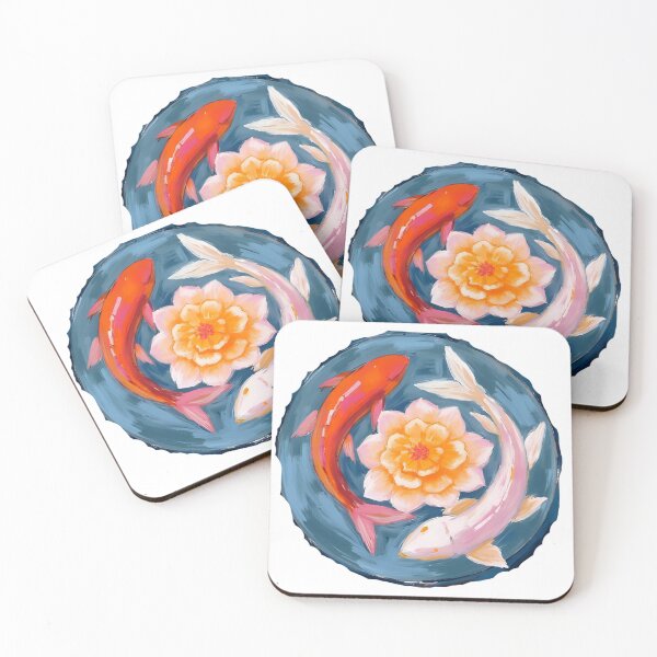Item preview, Koi Fish Circling a Lotus Flower designed and sold by Vibe-Press.