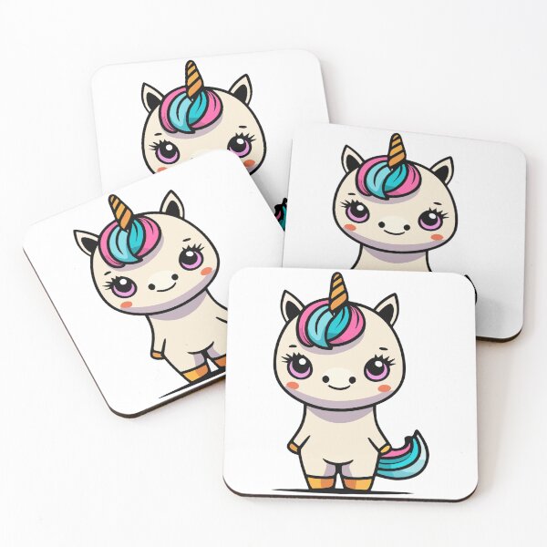 Item preview, Adorable Kawaii Unicorn with Rainbow Hair – Cute Pastel Baby Unicorn Art designed and sold by Blueprint&co.