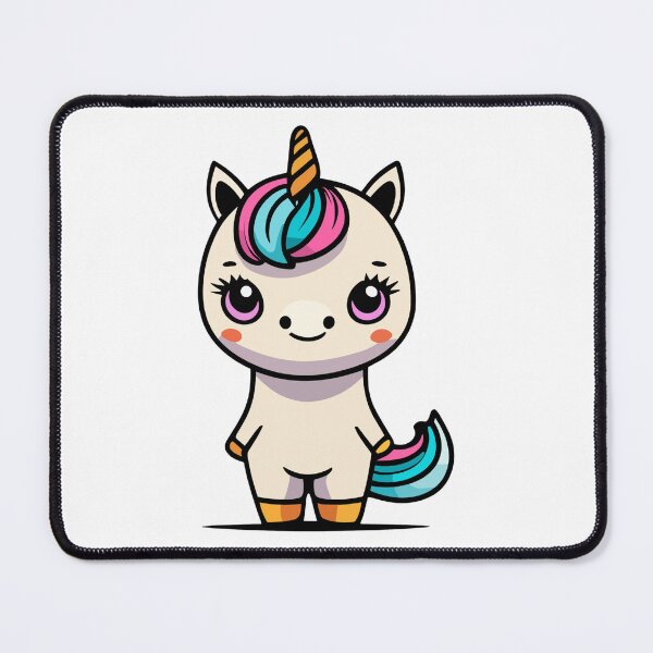 Item preview, Adorable Kawaii Unicorn with Rainbow Hair – Cute Pastel Baby Unicorn Art designed and sold by Blueprint&co.