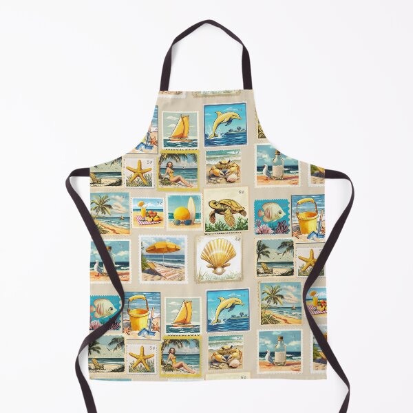Item preview, Sunny Postmarks: Coastal Summer Stamp Collage 1 designed and sold by BrightC.