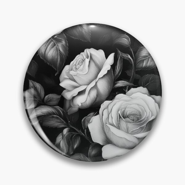 Item preview, Vintage Noir Roses – Elegant Black & White Floral Art designed and sold by Flower Magic .