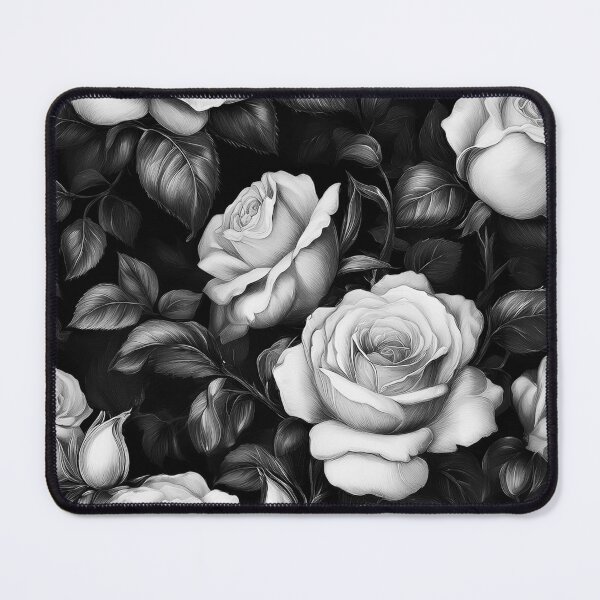Item preview, Vintage Noir Roses – Elegant Black & White Floral Art designed and sold by Flower Magic .