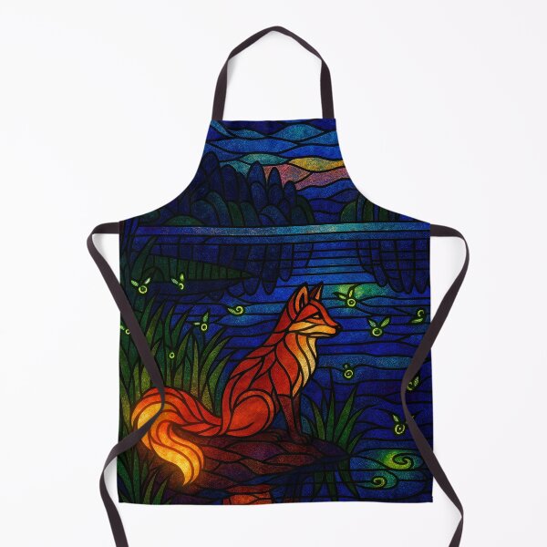 Item preview, Vibrant Stained Glass Fox Art | Mythic Fantasy Animal | The Firefly Fox Guardian designed and sold by AetherLightArt.
