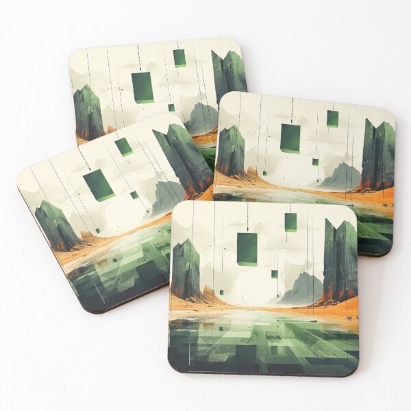 Item preview, Abstract Landscape Wall Art - Modern Green Geometric Print for Contemporary Decor designed and sold by Gemini Maison Print.