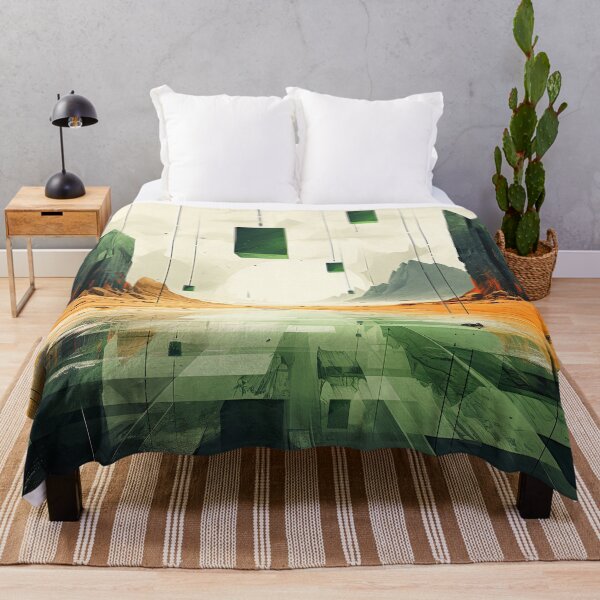 Item preview, Abstract Landscape Wall Art - Modern Green Geometric Print for Contemporary Decor designed and sold by Gemini Maison Print.