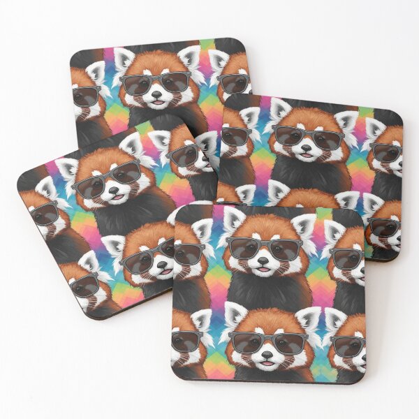 Item preview, Cool Red Panda Rainbow Background designed and sold by MythicPrompts.