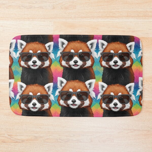 Item preview, Cool Red Panda Rainbow Background designed and sold by MythicPrompts.