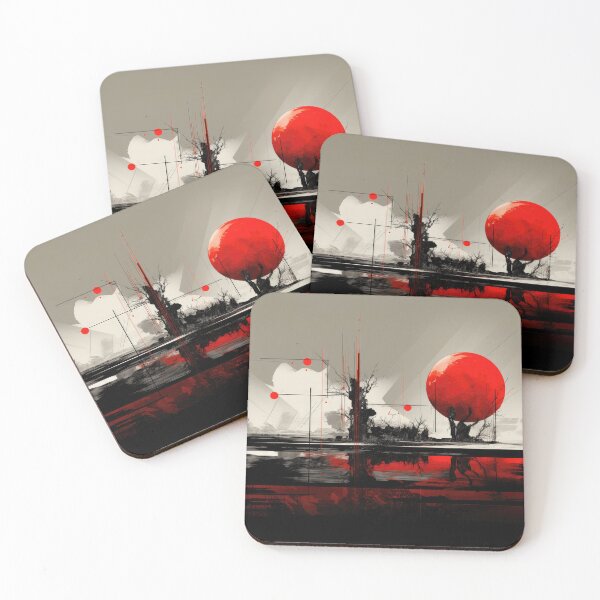 Item preview, Red Circle Zen Abstract Art designed and sold by Gemini Maison Print.