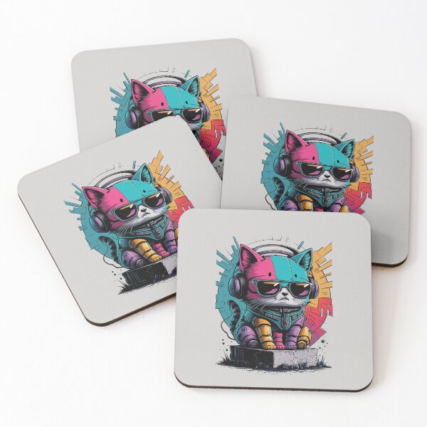 Item preview, Cyberpunk Kitty: Retro-Futuristic Feline Cool designed and sold by BasmaAtef.