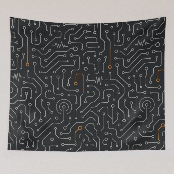 Item preview, Neon Circuit Grid – Tech Blueprint designed and sold by Zenvo.
