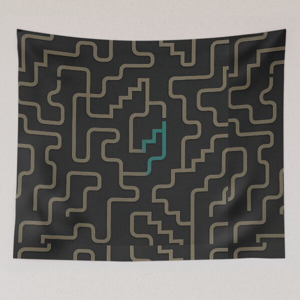 Item preview, Retro Grid Maze – Digital Pathways designed and sold by Zenvo.