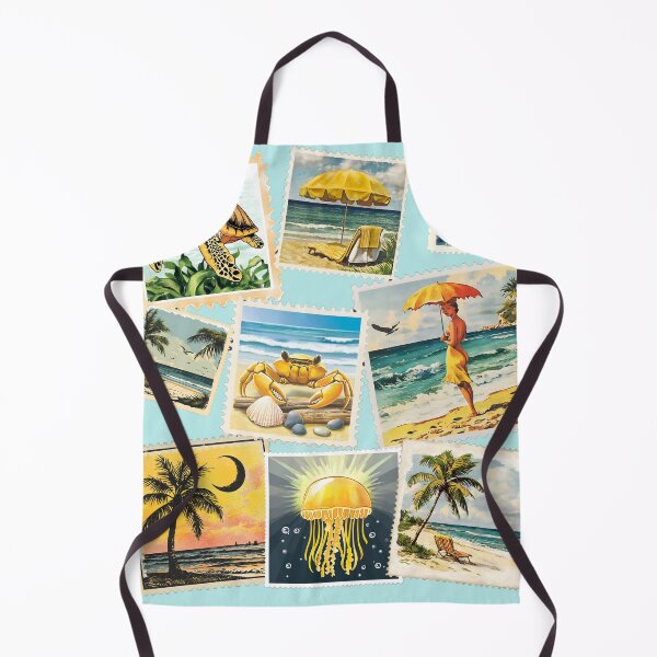 Item preview, Sunny Postmarks: Coastal Summer Stamp Collage 2 designed and sold by BrightC.