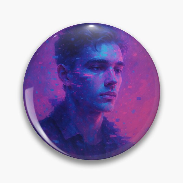 Item preview, BS7 – Neon Glitch Cyberdream | Aesthetic Male Cyberpunk Portrait Art designed and sold by theBS7store.