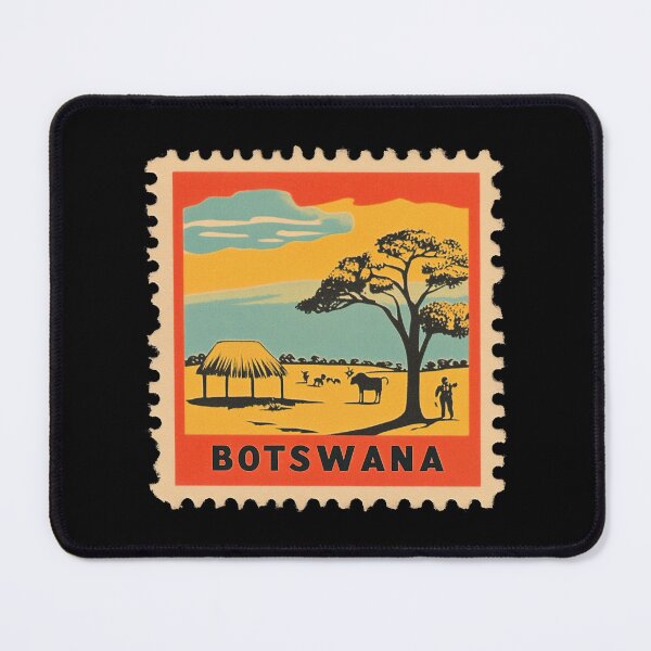 Item preview, Botswana Stamp Design – African Landscape Retro Travel Art designed and sold by tiigerdad.