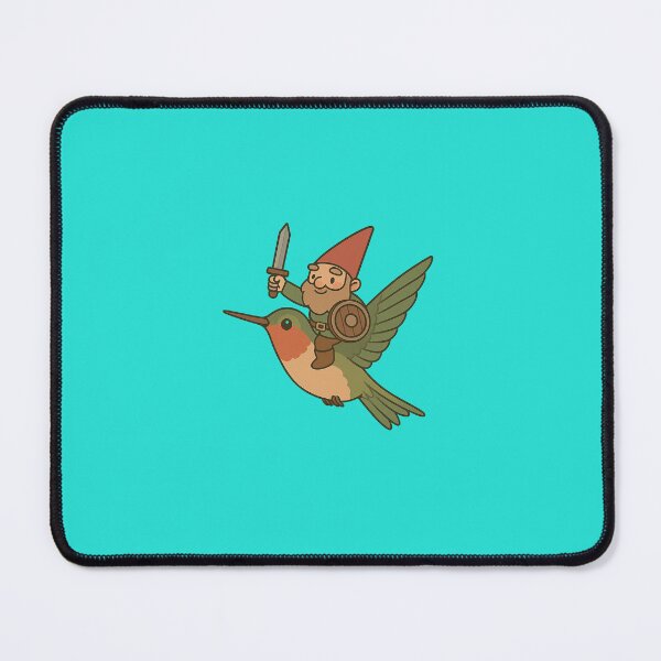Item preview, Cottagecore Gnome Knight on Hummingbird Sticker designed and sold by PaganPrinting.