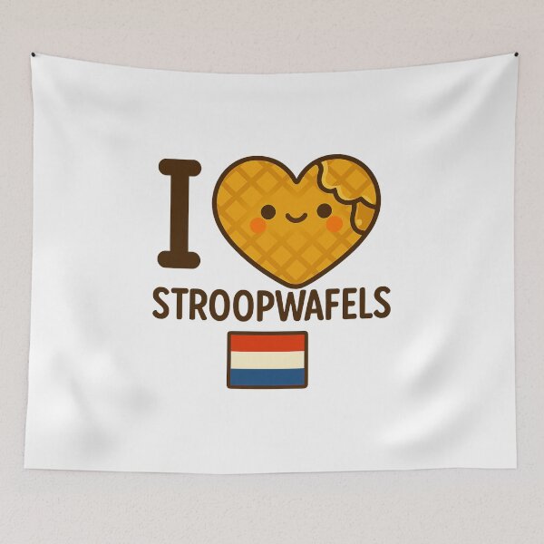 Item preview, I LOVE STROOPWAFELS - IK HOU VAN STROOPWAFELS (schattige Nederlands stroopwafel vlag) designed and sold by Canto Canuck.