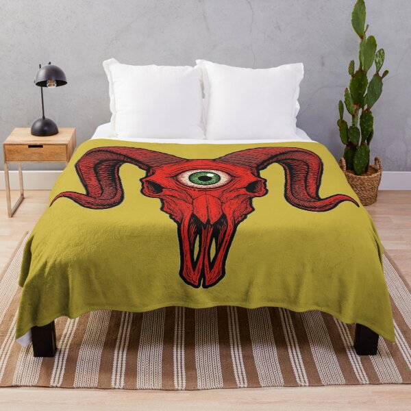 Item preview, Evil Red Demonic Third Eye Goat Skull designed and sold by hauntedtees.