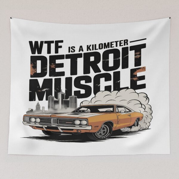 Item preview, WTF Is a Kilometer – Detroit Muscle Patriotic Edition designed and sold by Globalcitytees.