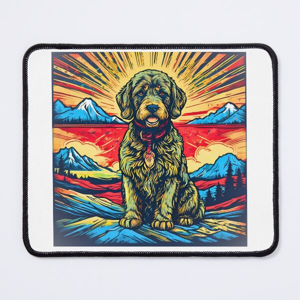 Item preview, Goldendoodle Retro Sunset Mountain Design designed and sold by Fredster1966.
