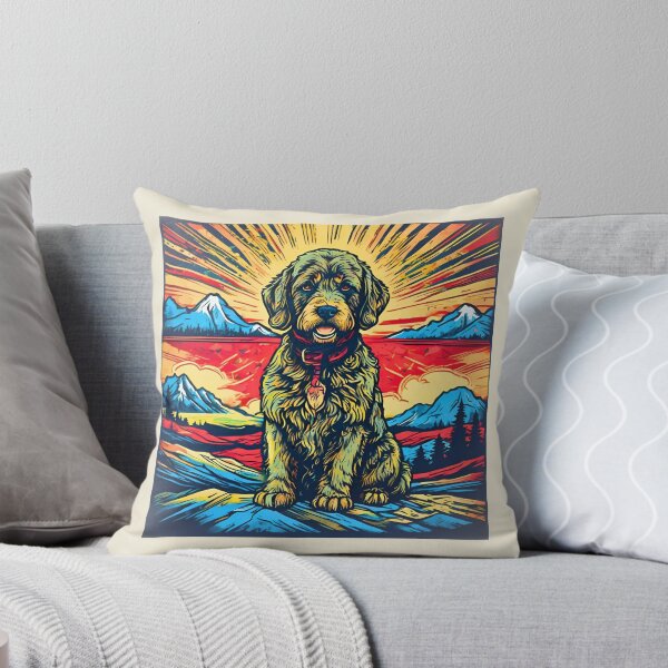 Item preview, Goldendoodle Retro Sunset Mountain Design designed and sold by Fredster1966.