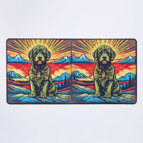 Item preview, Goldendoodle Retro Sunset Mountain Design designed and sold by Fredster1966.