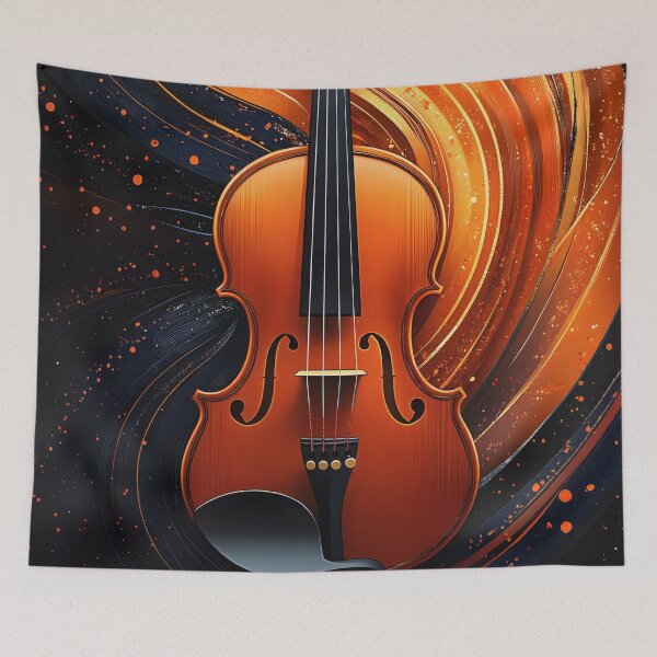 Item preview, Music Instrument Elegant Orange Violin Evoking Vibrant Musical Serenity Artistic designed and sold by mildaclairmo.