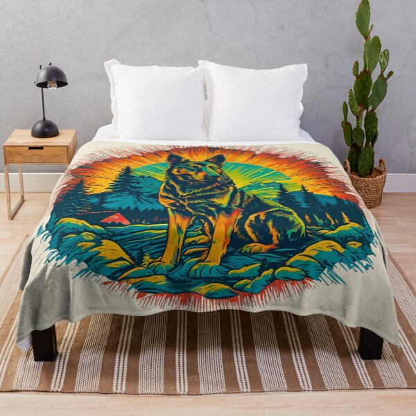 Item preview, Retro German Shepherd Sunset Design – Vintage Mountain Dog Art designed and sold by Fredster1966.