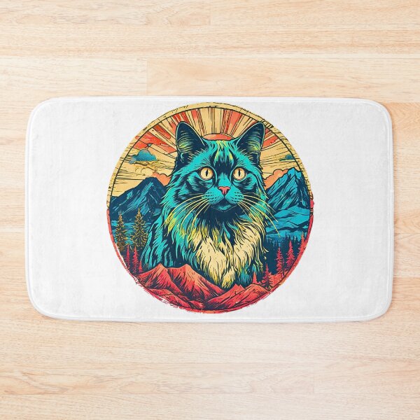 Item preview, Ragdoll Cat Retro Sunset Design – Vintage Mountain Aesthetic designed and sold by Fredster1966.