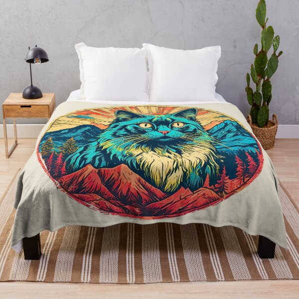 Artikelvorschau, Ragdoll-Katze im Retro-Sonnenuntergang-Design – Vintage-Bergästhetik entworfen und verkauft von Fredster1966.