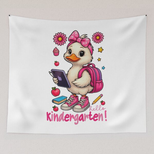 Item preview, Kindergarten Girl Duck With Bow Backpack Cute First School Day Art designed and sold by tigger shop.