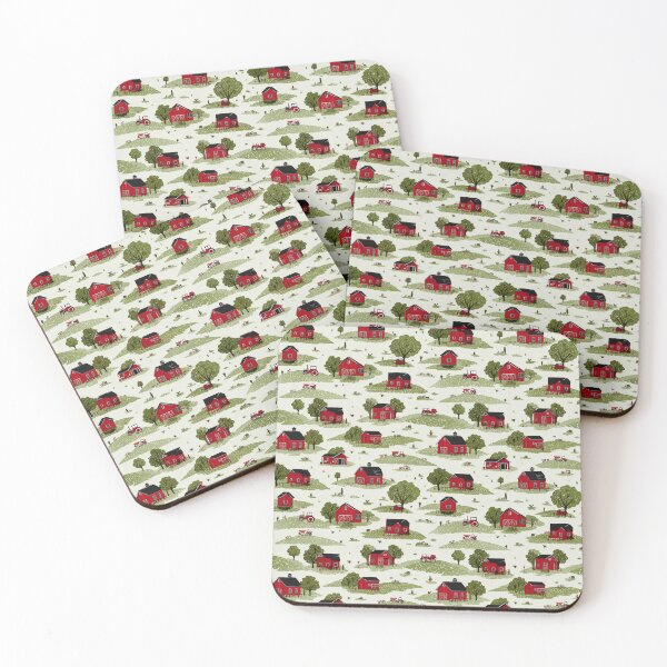 Item preview, Red Farmhouse Countryside Pattern designed and sold by Hunzaly.