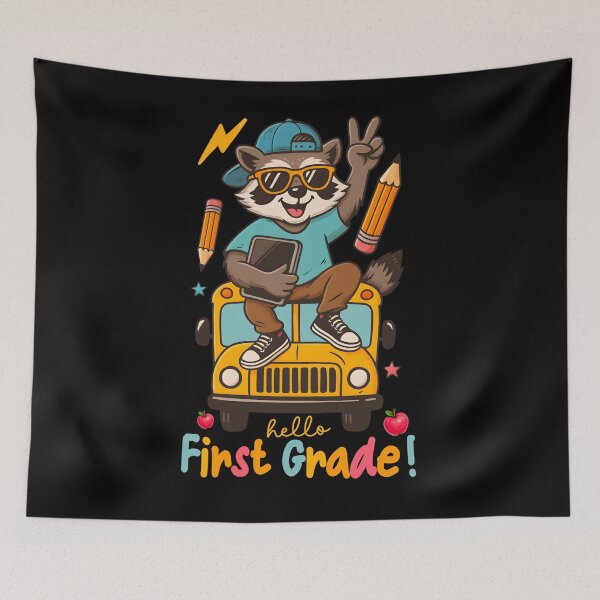 Item preview, Hello First Grade Raccoon School Bus Ride Cute Animal Back To School designed and sold by tigger shop.