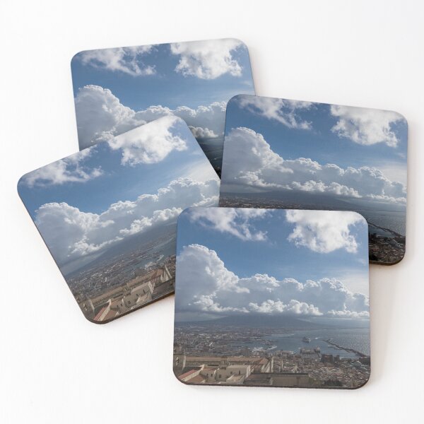 Item preview, Naples Italy Aerial Perspective - Dramatic Clouds Over the Harbor designed and sold by Georgia Mizuleva.