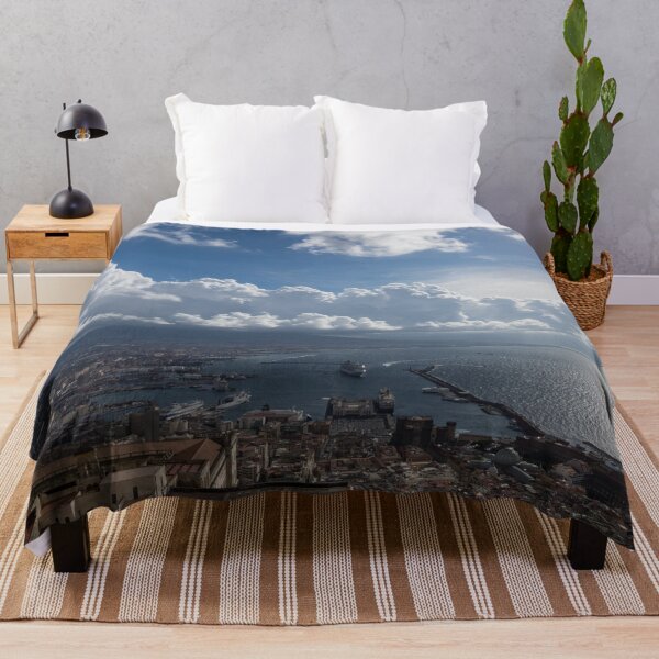 Item preview, Naples Italy Aerial Perspective - Dramatic Clouds Over the Harbor designed and sold by Georgia Mizuleva.