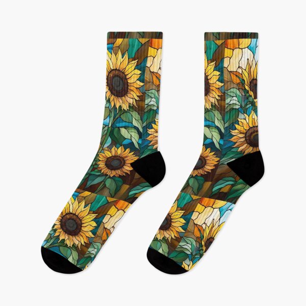 Item preview, Stained Glass Window of Sunflowers in Spring designed and sold by Ciervo Primavera.
