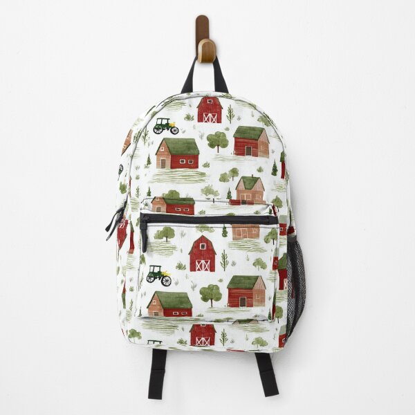 Item preview, Whimsical Red Barn and Farmhouse Scene designed and sold by Hunzaly.