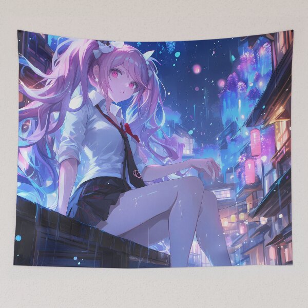 Item preview, Anime Junko Enoshima Danganronpa Game Midnight Neon Urban Chaos Beauty designed and sold by mildaclairmo.