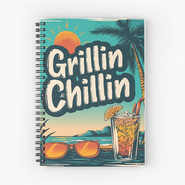 Item preview, Grillin & Chillin Funny Retro Summer BBQ Beach Design designed and sold by TypeSenpai99.