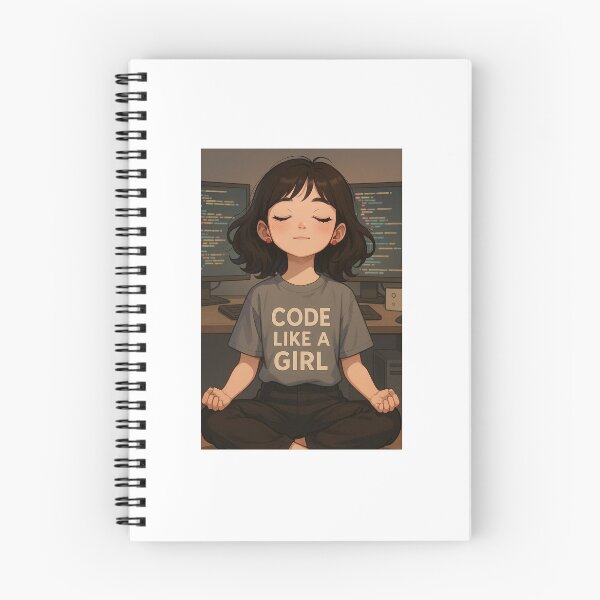 Item preview, Code Like a Girl – Empowered Coder Girl Illustration designed and sold by SilentJournal.