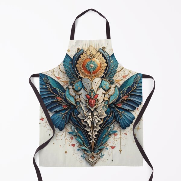 Item preview, Elegant Blue-Gold Bird with Ornamental Symmetry designed and sold by semenol.